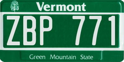 VT license plate ZBP771