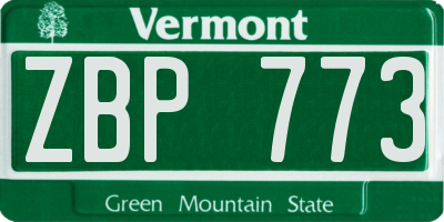 VT license plate ZBP773