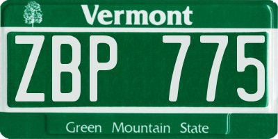 VT license plate ZBP775