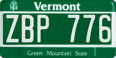 VT license plate ZBP776