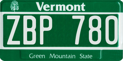 VT license plate ZBP780