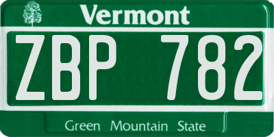 VT license plate ZBP782