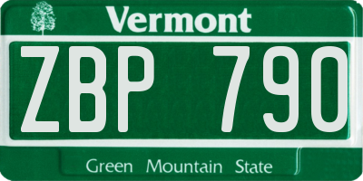 VT license plate ZBP790