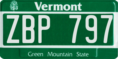 VT license plate ZBP797