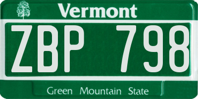 VT license plate ZBP798