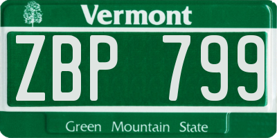 VT license plate ZBP799