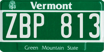 VT license plate ZBP813