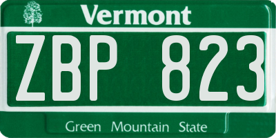 VT license plate ZBP823