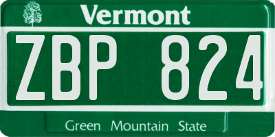 VT license plate ZBP824
