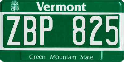 VT license plate ZBP825