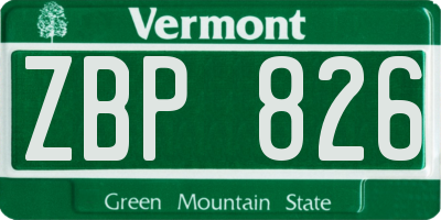 VT license plate ZBP826