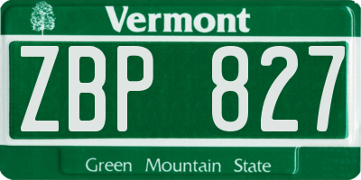 VT license plate ZBP827