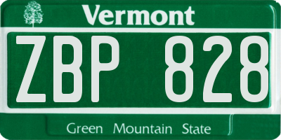 VT license plate ZBP828