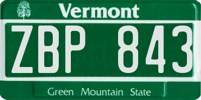 VT license plate ZBP843
