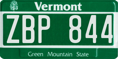VT license plate ZBP844
