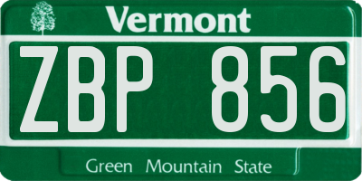 VT license plate ZBP856