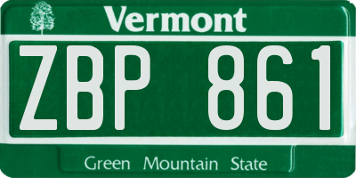 VT license plate ZBP861