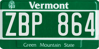 VT license plate ZBP864