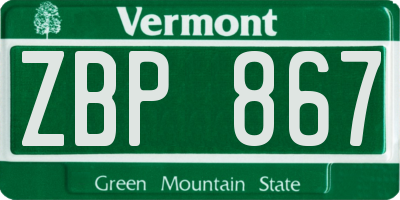VT license plate ZBP867