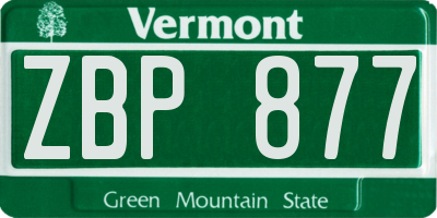VT license plate ZBP877