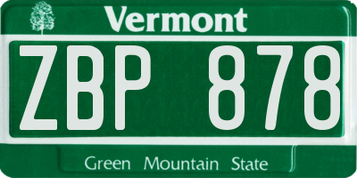 VT license plate ZBP878