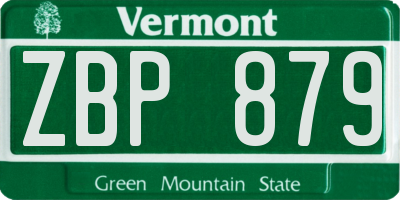 VT license plate ZBP879