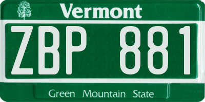 VT license plate ZBP881