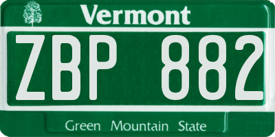 VT license plate ZBP882
