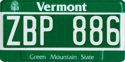 VT license plate ZBP886