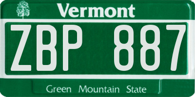 VT license plate ZBP887