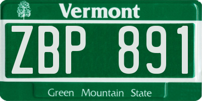 VT license plate ZBP891