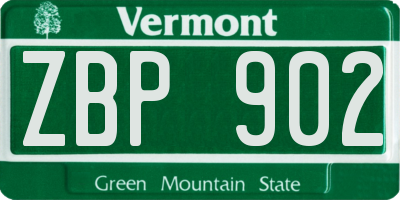 VT license plate ZBP902