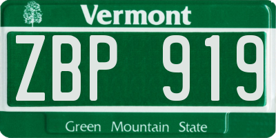 VT license plate ZBP919