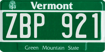 VT license plate ZBP921