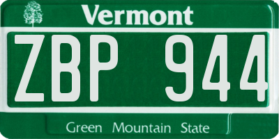 VT license plate ZBP944