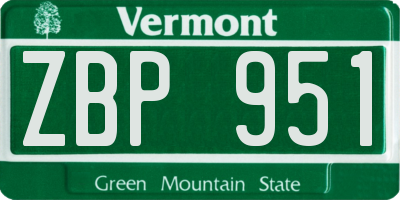 VT license plate ZBP951