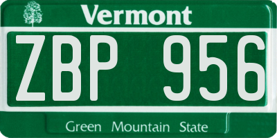 VT license plate ZBP956