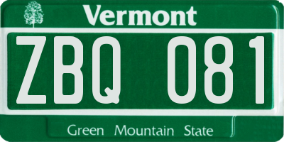 VT license plate ZBQ081