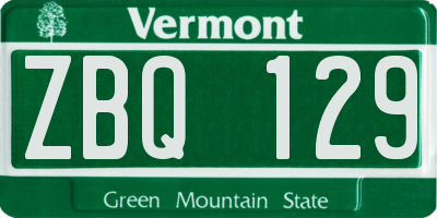 VT license plate ZBQ129