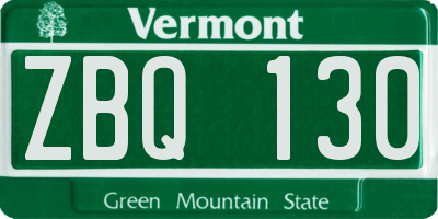 VT license plate ZBQ130