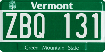 VT license plate ZBQ131