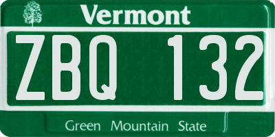 VT license plate ZBQ132