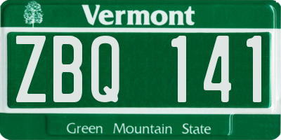 VT license plate ZBQ141