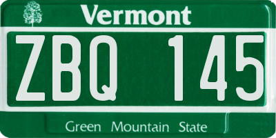 VT license plate ZBQ145