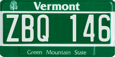 VT license plate ZBQ146