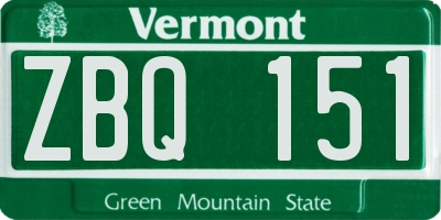 VT license plate ZBQ151