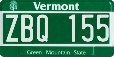 VT license plate ZBQ155