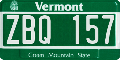 VT license plate ZBQ157