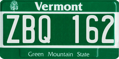 VT license plate ZBQ162