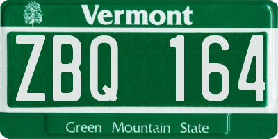 VT license plate ZBQ164